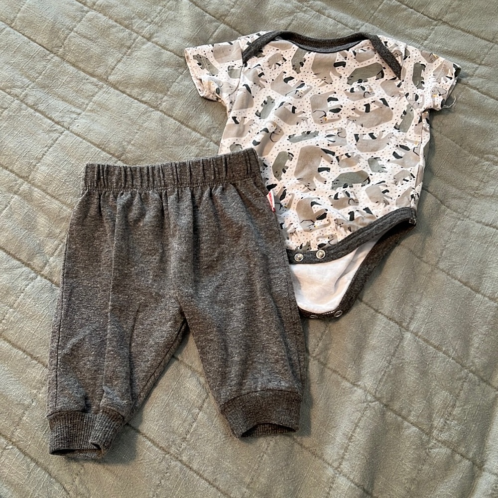 Rhino + Elephant baby outfit